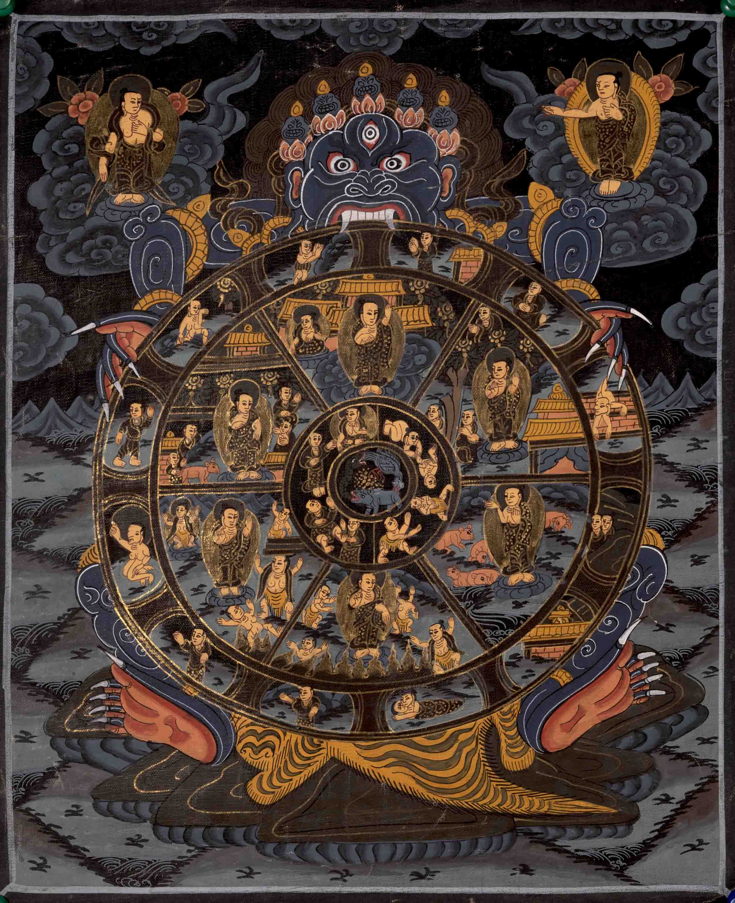 Wheel of Life Buddhist Painting | Traditional Himalayan Art