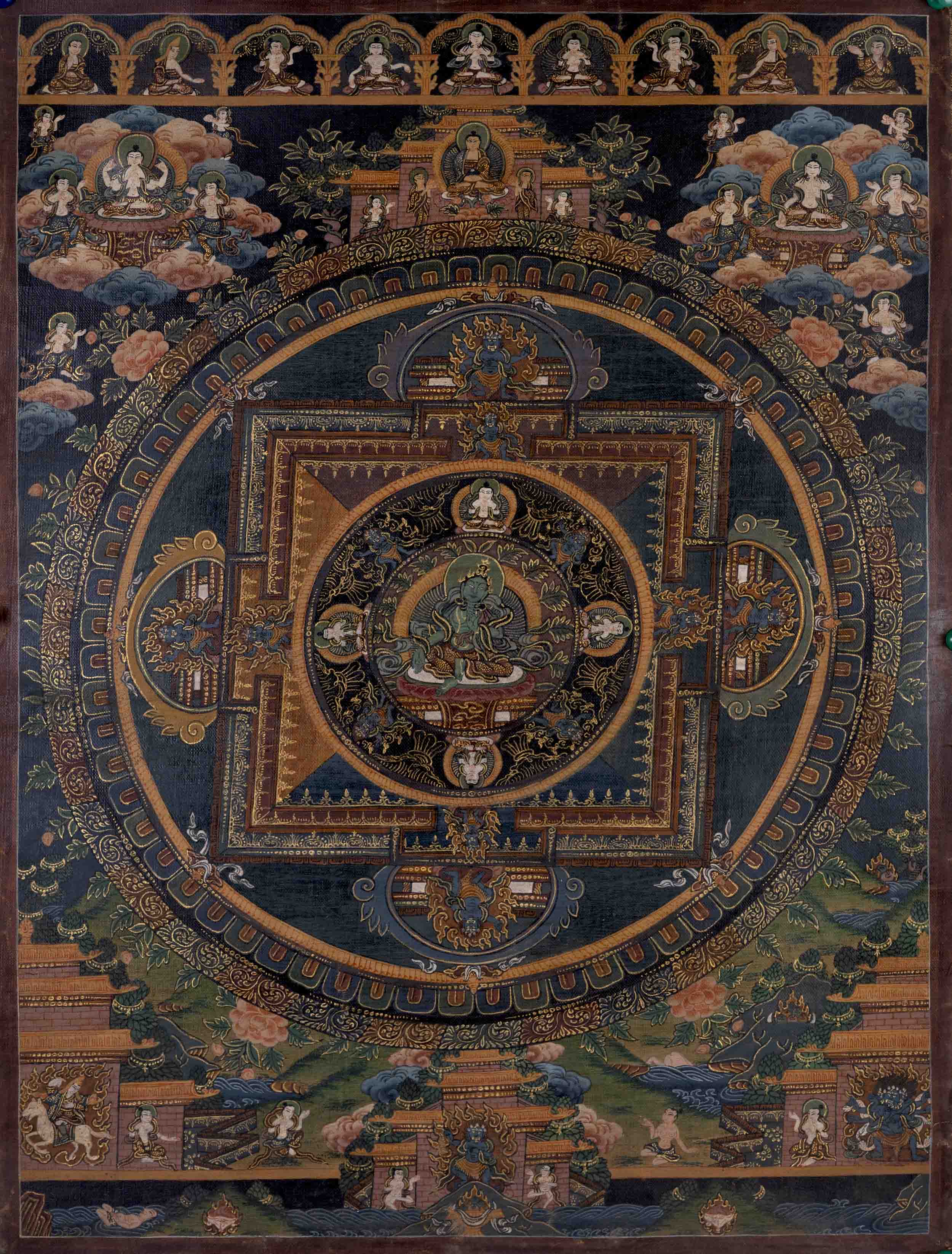 Oil Varnished Green Tara Thangka Mandala | Traditional Painting | Buddhist Bodhisattva Dolma