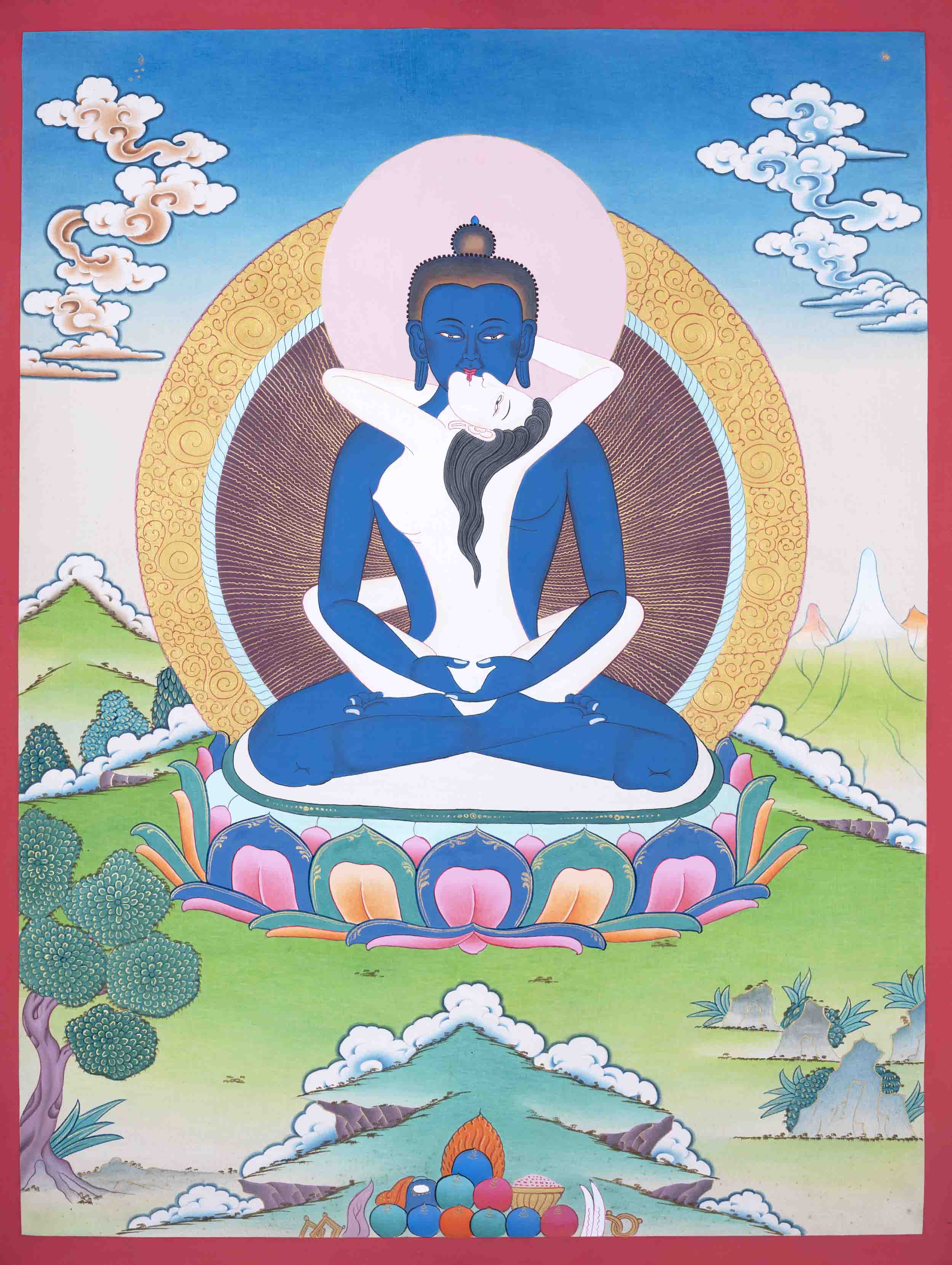 Samantabhadra Yab Yum Buddha Thangka | Buddha Shakti
