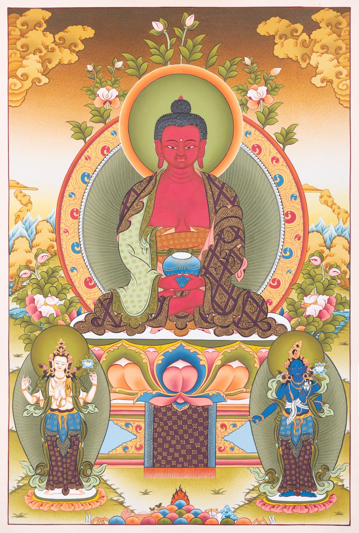 Manjushri - Buddha of Infinite Wisdom (Brocadeless Thangka) | Exotic India  Art