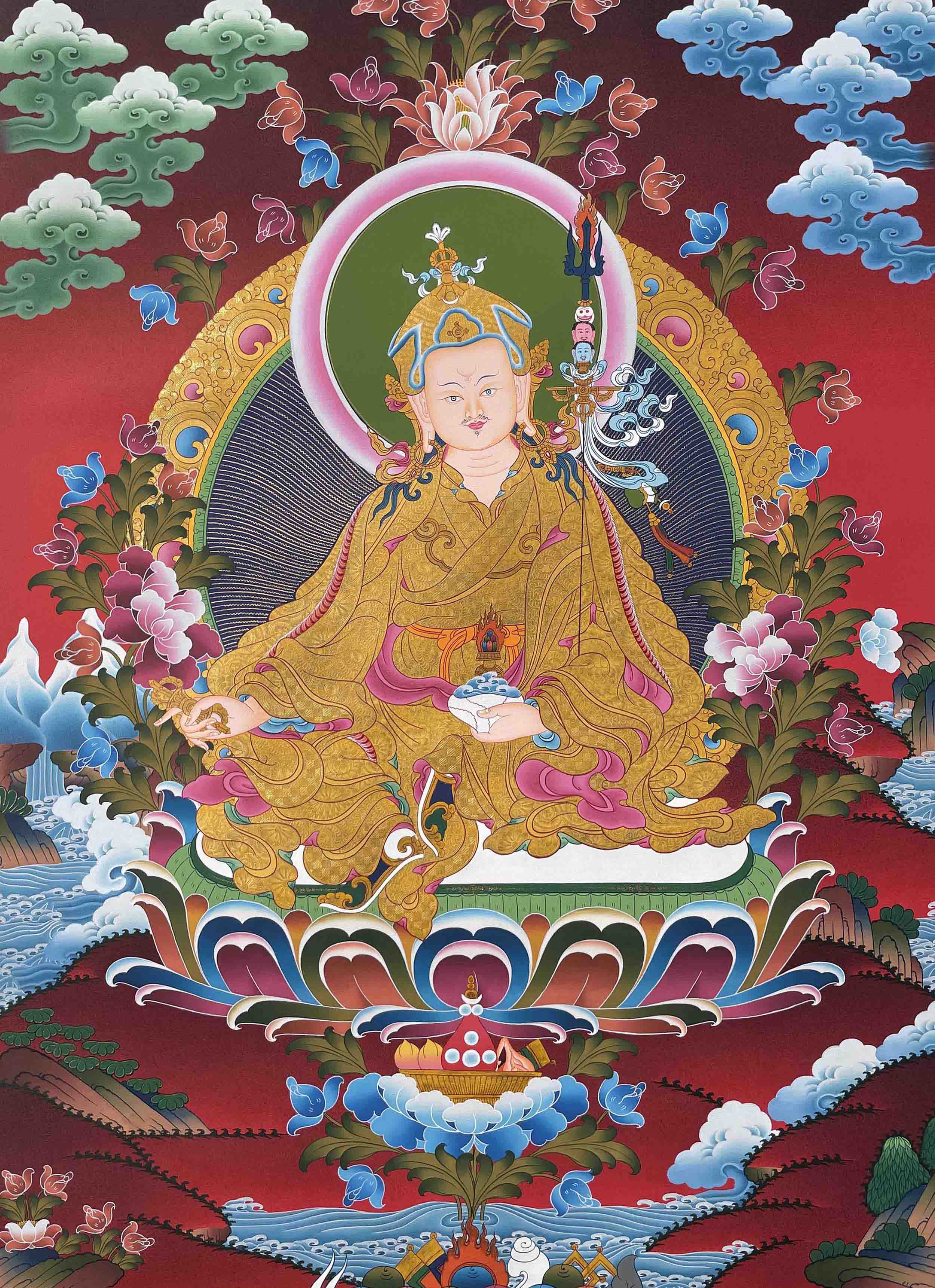 Buddha Enlightenment Thangka art on canvas | Free Delivery