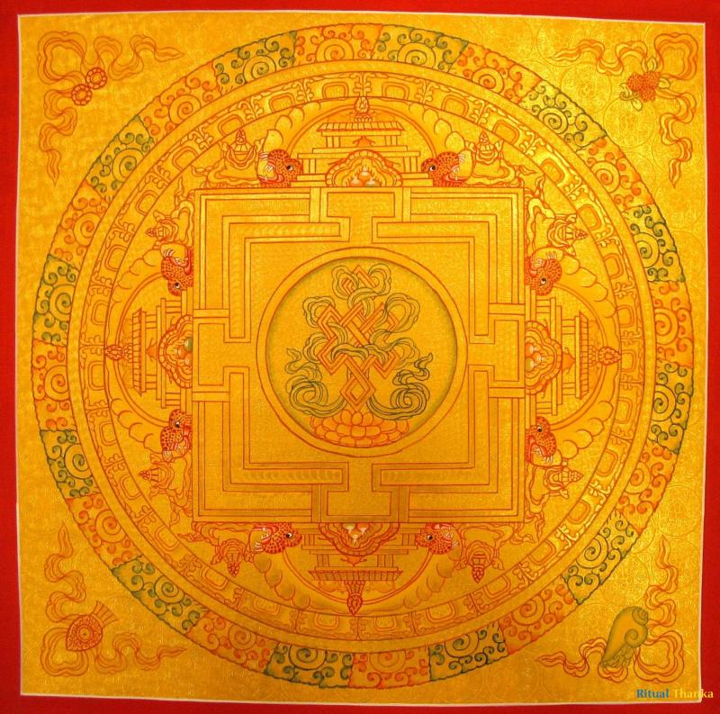 Auspicious symbol mandala Thangka