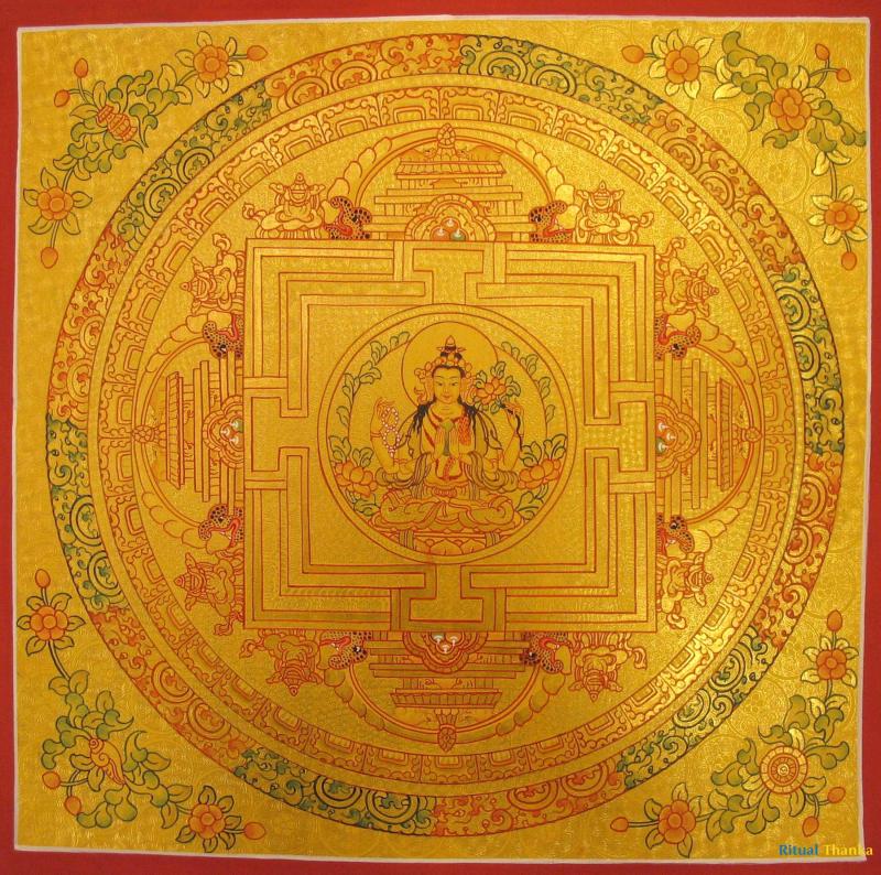 Masterpiece Handpainted 24K Gold Buddha Mandala | Buddha Mandala Art