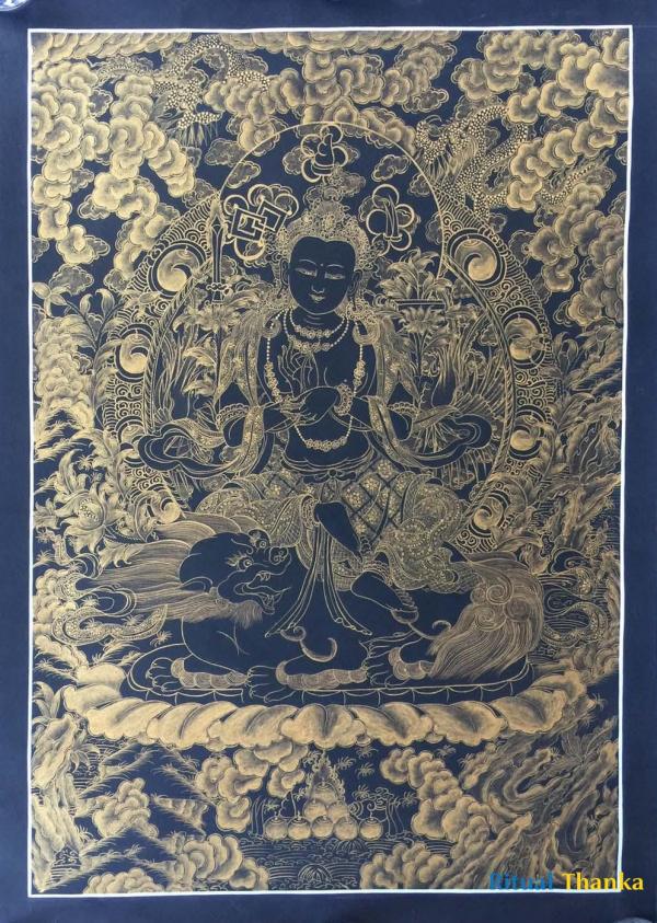 Samantabhadra or Buddha Shakti Kalo Sunaulo (Golden Black ) Thngka
