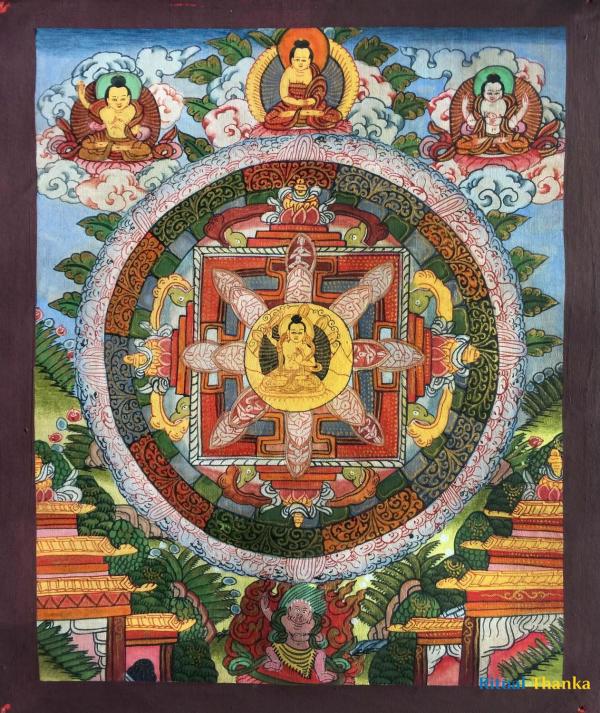 Small Buddha Mandala Thangka | Himalayan Religious Painting