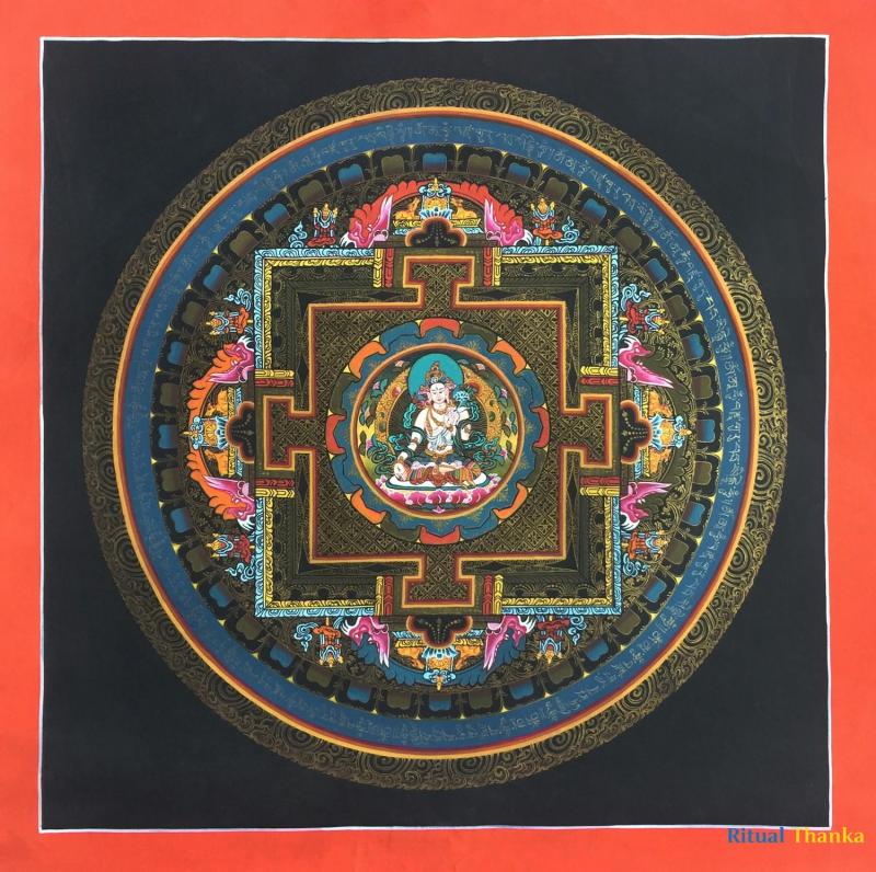 White Tara Mandala Thangka | Female Bodhisattva | Religious Wall Decoration