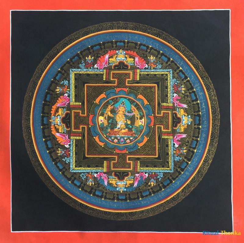 Manjushree Mandala Thangka | Tibetan Buddhism Painting | Wall Hanging