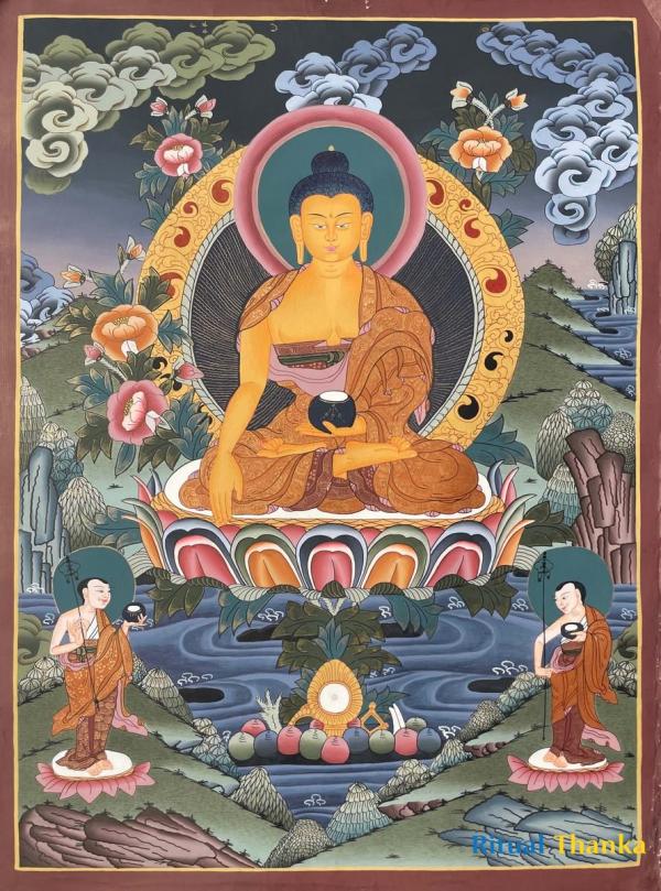 Original Hand-Painted Shakyamuni Buddha Thangka | Mindfulness Meditation And Yoga