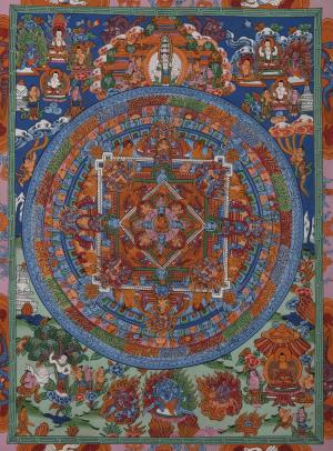 Buddha Mandala Thangka Painting For Positive Energy and Peace and Tranquility