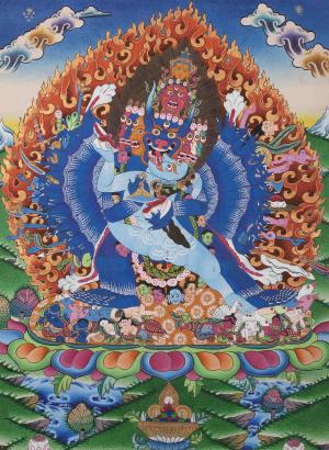 Vajrabhairava Buddhist Thangka | Yamantaka Painting