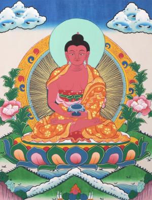 Amitabha Buddha High Quality Thangka Painting from Himalayas | Wall hanging Decoration for Relaxation