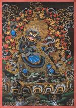 Mahakala Masterpiece Quality Tibetan Thangka | Sacred Wall Painting for Meditation and Good Luck To House