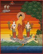 Standing Buddha with boddhisattvas
