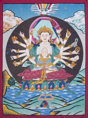 18 Armed Chundi Bodhisattva Thangka | Mother Of All Bodhisattva Painting