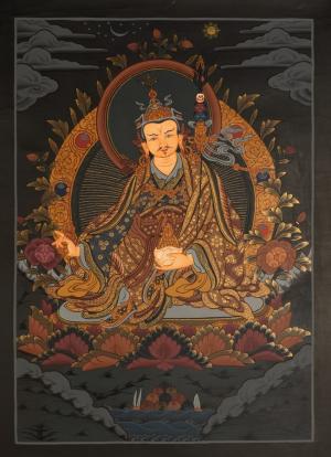 Padmasambhava Guru Rinpoche Thangka Painting | Tibetan Buddhist Shrine Room Wall Hanging Painting