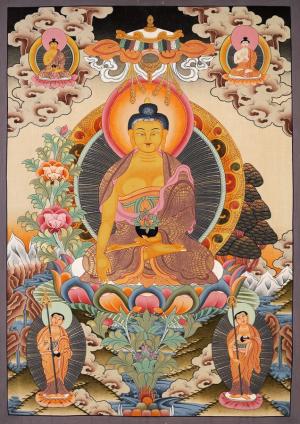 Original Tibetan Buddhist Painting Of Shakyamuni Buddha Thanka