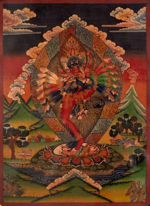 He-Vajra Thangka | Yidam Enlightened Being with consort Nairātmyā