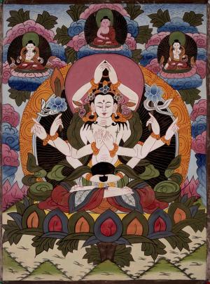 Original Hand Painted Namsangiti Thangka | Wall Hanging Yoga Meditation Canvas Art