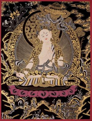 White Tara Thangka | Genuine Hand-painted Female Bodhisattva Wall hanging Decoration for Relaxation
