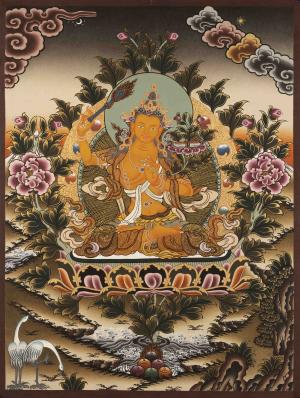 Manjushree Thangka Painting | Original Hand-Painted Bodhisattva Of Wisdom