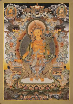 Maitreya Buddha Original Hand-Painted Tibetan Thangka