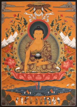 Shakyamuni Buddha Thangka | Original Hand-Painted Tibetan Home Decoration Art