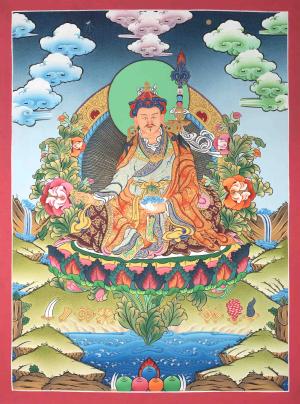 Guru Rinpoche Padmashambhava Masterpiece Quality Handmade Tibetan Thangka