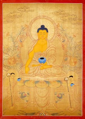 Full Gold Style Shakyamuni Buddha Thangka Painting | Original Hand Painted Tibetan Painting | Wall Hanging Meditation and Yoga Art