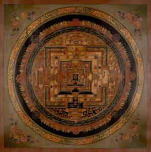 Oil Varnished Kalachakra Mandala | Original Hand Painted Tibetan Thangka Painting | Spiritual Home Decoration Art | Meditation And Yoga