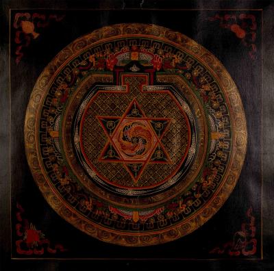 Original Hand-Painted Oil Varnished Star Mandala Tibetan Buddhist Thangka Painting | Mandala Art | Zen Buddhism | Meditation And yoga