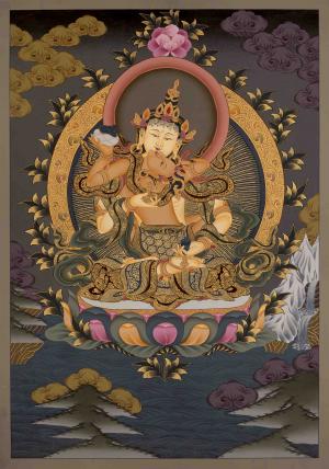 Yab Yum Vajrasattva Shakti Original Hand-Painted Thangka | Tibetan Thangka Art For Room Decoration
