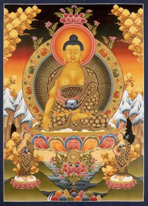 Shakyamuni Buddha Thangka | Original Tibetan Buddhist Religious Painting | Mindfulness Meditation Object For Our Wellbeing
