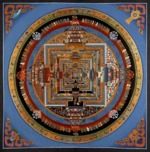Original Hand Painted Kalachakra Mandala Tibetan Thangka Painting | Meditation And Yoga | Wall Hanging