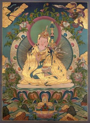 Original Hand Painted Padmasambhava Guru Rinpoche Thangka Painting | Wall Hanging Decor Tibetan Buddhist Art