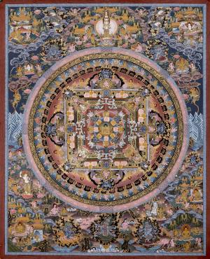 Original Hand Painted Heruka Mandala Thangka | Tibetan Buddhist Meditation And yoga Art | Wall Hanging Decoration Painting | Zen Buiddhism