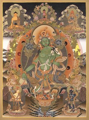 Green Tara Liberation Mother Original Hand-Painted Thangka