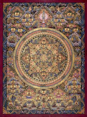 Fine Quality Buddha Mandala |Sacred Hand painted Thangka Painting for Good Luck to House | Tibetan Decoration Painting | Zen Buddhism