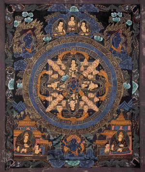 Vintage Mandala | Traditionally Hand Painted Tibetan Thangka |Spiritual Wall Art For Your Meditation | Energy Healing | Zen Buddhism