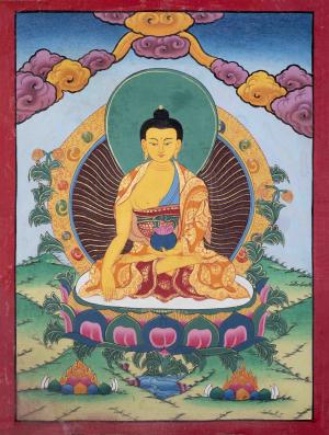 Vintage Shakyamuni Buddha Thangka Painting | Rare Genuine Hand Painted Tibetan thangka| Wall hanging for Peace | Wall Decoration Painting