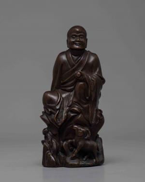 Monk Statue | Buddhist Handcarved Art | Handmade Statue Outdoor | Buddhist Zen Space Decor | Vintage Art & Collectibles | Altar Kit