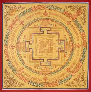 Kalachakra Mandala | Original Hand Painted Full 24K Gold Style Tibetan Thangka | Wall Decoration Painting | Art Painting for Meditation