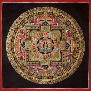 Auspicious Mandala Tibetan Thangka Art | Original Hand Painted Wall Hanging Decor For Meditation And Yoga | Religious Gift | Zen Buddhism