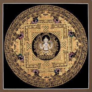 Chengrezig Mandala | Hand-Painted Tibetan Thangka | Bodhisattva Arts | Mandala Thangka