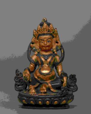 Vintage Dzambhala Statue | Spiritual Statues | Handcrafted Tibetan God of Wealth | Unique Home Decor and Prosperous Blessings | Home Decor