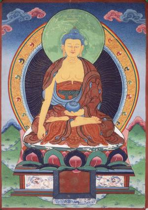Original Tibetan Buddhist Shakyamuni Buddha Thangka | Religious Painting | Yoga Meditation Canvas Art for your Peace & wellbeing