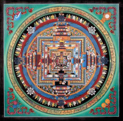 Hand Painted Kalachakra Mandala Art from Nepal | Bright Mandala Thangka