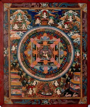 Deity Mandalas Thangka Painting | Original Hand Painted Tibetan Thangka Art | Wall Hanging For Meditation And Yoga | Home Decoration