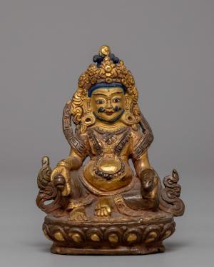 Dzambala Buddha Wealth Deity Statue | Vintage Lord Kubera | Statue for Wealth | Himalayan Treasure | Room Decor | Meditation Dzambala Statue