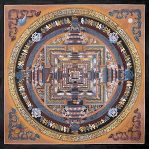 Kalachakra Mandala Hand-Painted Tibetan Thangka | Cotton Canvas Mandala for Meditation and wall hanging | Spiritual Art for Altar space