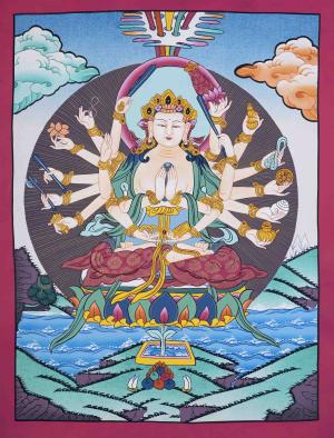18 Armed Chundi Bodhisattva Thangka | Mother Of All Bodhisattva Painting